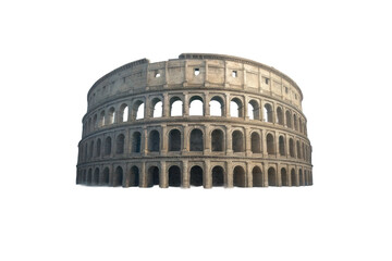 Naklejka premium Iconic Roman Coliseum showcasing ancient architecture and historical significance in the heart of Italy for educational purposes