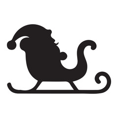 Christmas santa's sleigh silhouette vector illustration