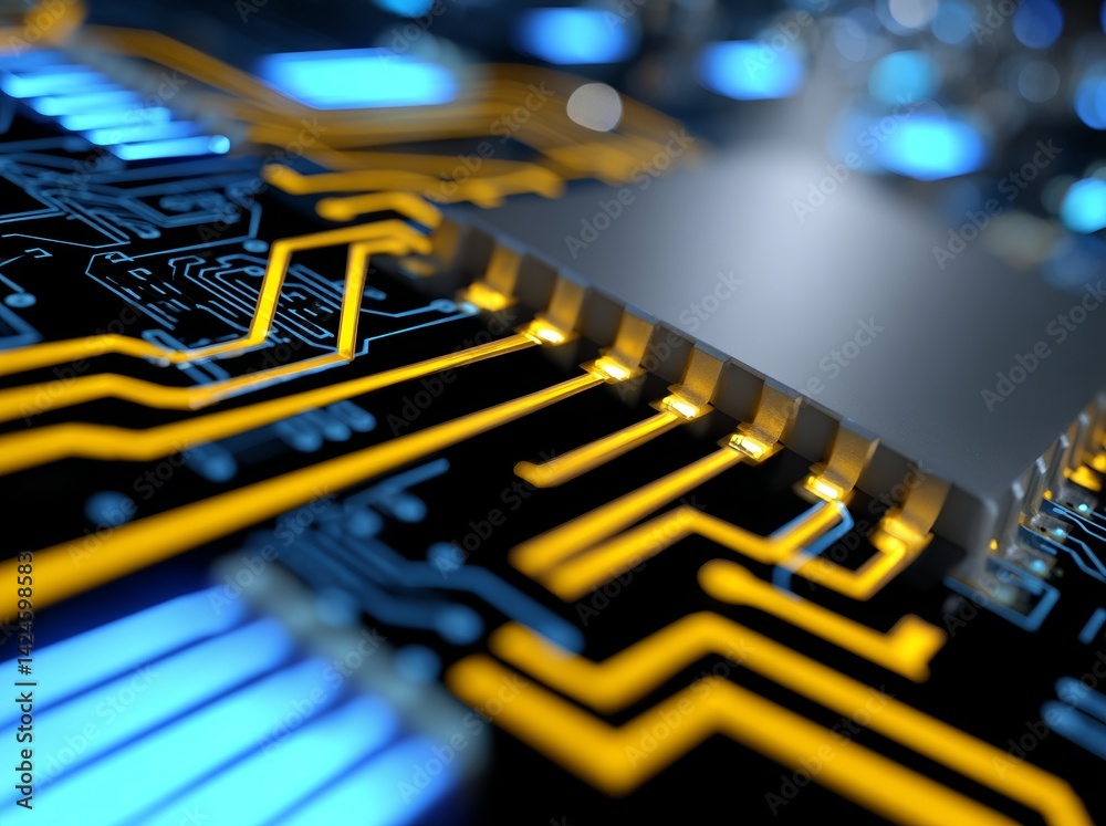 Poster An abstract digital illustration depicting the flow of data through interconnected nodes, with a background of binary code and operating AI algorithms