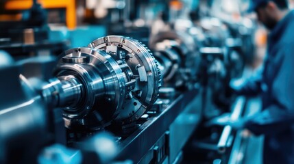 Naklejka premium Modern Manufacturing Facility with Advanced Machinery