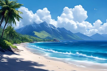 Tropical Beach Scenic View