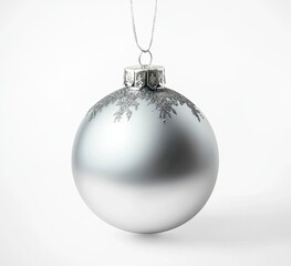 Elegant Silver Christmas Ornament: Sparkling Glitter and Subtle Sheen