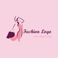 women fashion clothing store logo design vector