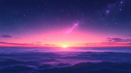 Above the Clouds, Starry Sunset