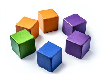 Colorful Wooden Cubes: A Playful Geometric Arrangement