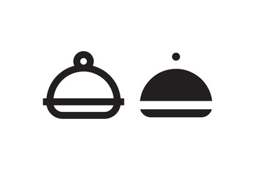 Food serving tray icons in black style Vector