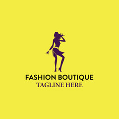 clothing fashion store logo design vector