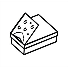 Pizza Box Line Art Vector Illustration