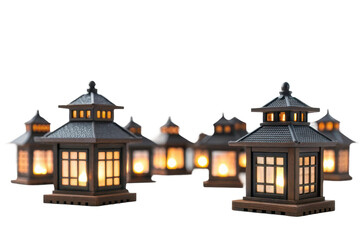 Fototapeta premium Decorative lanterns create a warm ambiance for outdoor gatherings and evening events