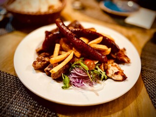 Traditional mixed meat food delicious plateau 