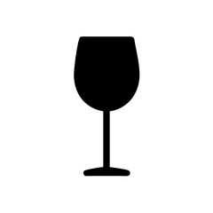 Wine glass vector icon illustration for bar restaurant menu and drink list design element, simple art