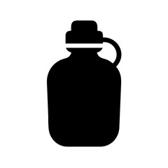 Find black canteen flask container icon vector image for outdoor adventure and hiking gear needs now