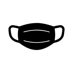 Black medical face mask vector illustration for covid protection and safety measures concept