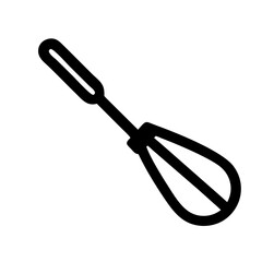 Black outline whisk kitchen utensil cooking baking tool for mixing blending beating and whipping needs