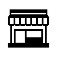 Storefront icon shop retail business market outlet commerce building front view vector graphic