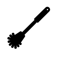 Spaghetti server pasta utensil kitchen tool serving spoon black silhouette vector illustration