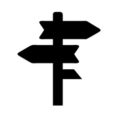 Directional signpost vector graphic for travel, hiking, and location based services design needs