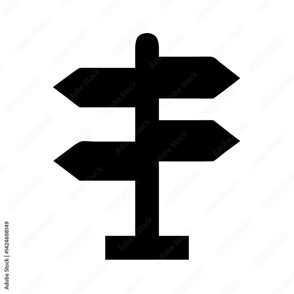 Poster directional signpost vector illustration for navigation guidance and location pointer design element