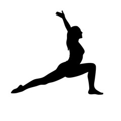 Yoga pose silhouette warrior one virabhadrasana i asana fitness exercise stretching workout health