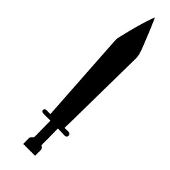 Vector image of a sharp sword weapon for medieval fantasy rpg games and historical illustrations