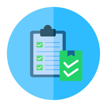 recommend clip art: flat design icon of a checklist and and enventory list clipboard