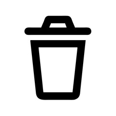 Trash can icon vector illustration delete remove garbage bin recycle symbol outline simple design