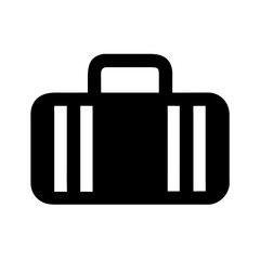 Black suitcase icon travel baggage luggage briefcase vector illustration graphic design asset