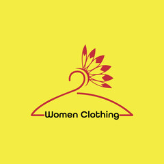 women fashion clothing store logo design vector
