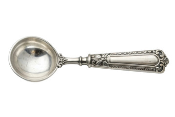 Elegant vintage silver spoon with floral design perfect for dining and serving occasions