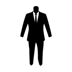 Black suit vector graphic for formal wear fashion design and business attire illustration resource element