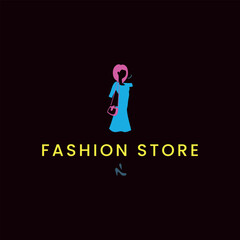 women fashion clothing store logo design vector