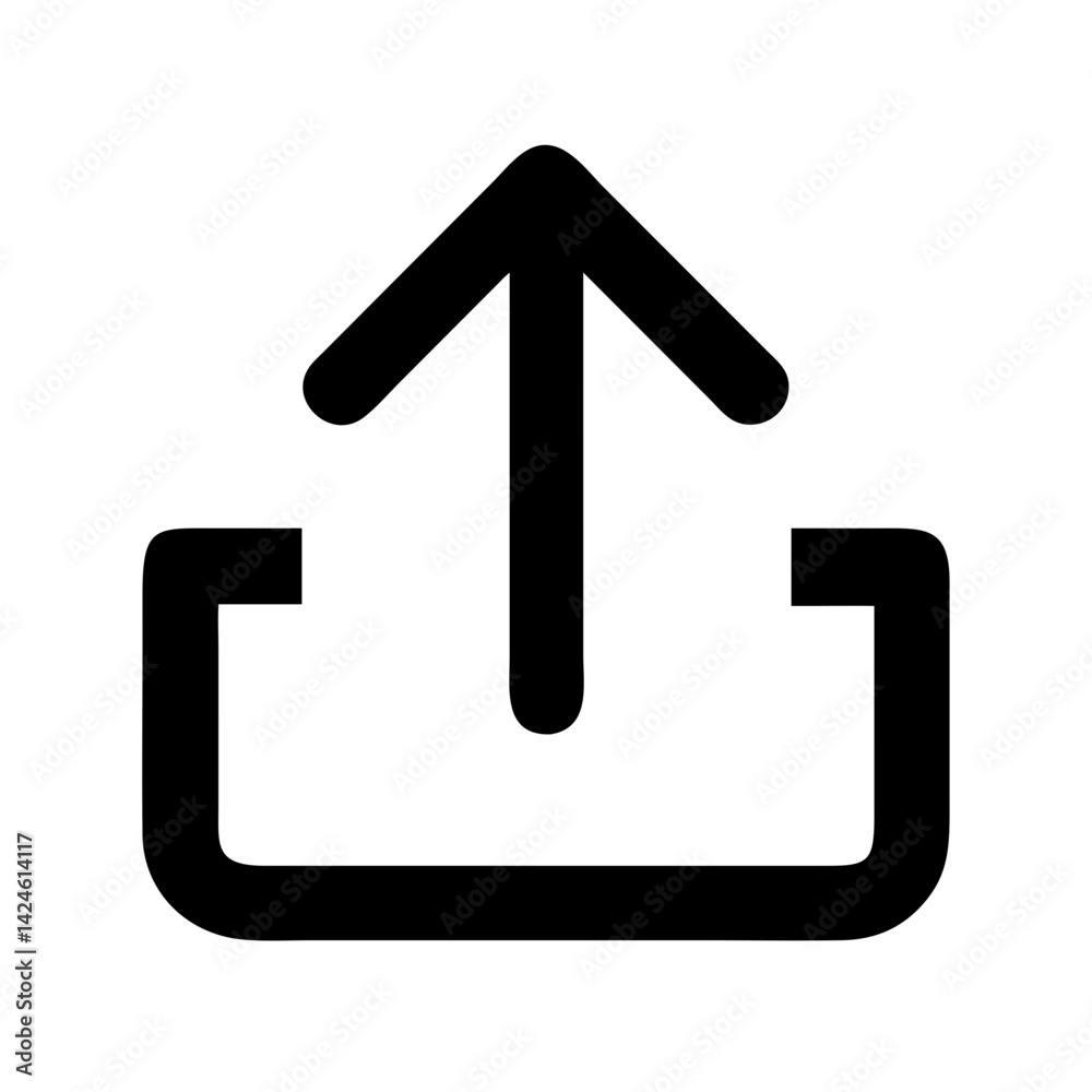 Poster Upload icon vector graphic for website design and mobile ui upload button symbol graphic resource