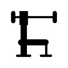 Gym bench press machine vector illustration for fitness workout and exercise equipment design concept