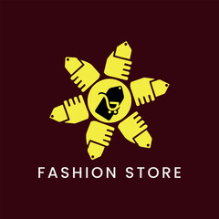 women fashion clothing store logo design vector