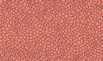 Abstract snake skin peach fuzz color pattern design, vector illustration background. Wildlife fur skin design illustration. Wildlife fur skin for web, surface, background, graphic design.