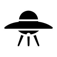 Ufo flying saucer alien spaceship icon vector illustration for space exploration designs and prints