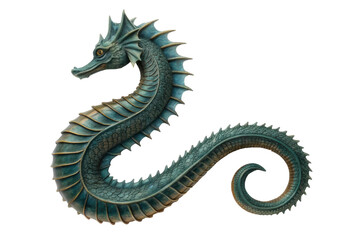 Obraz premium Serpentine dragon illustration with detailed scales and dynamic pose for creative projects and fantasy themes