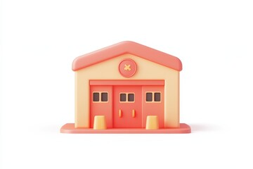 3D icon of a pastel-colored school bus with soft rounded shapes in yellow, pink, and blue tones. Minimal design perfect for kid-friendly visuals, apps, or educational content.