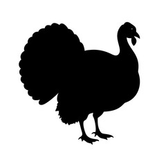 Turkey silhouette vector graphic for thanksgiving day autumn holiday celebration design element
