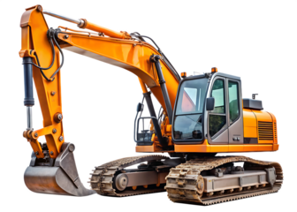 Excavator png heavy construction machinery excavation shoveling machine excavator transparent isolated on white background PNG