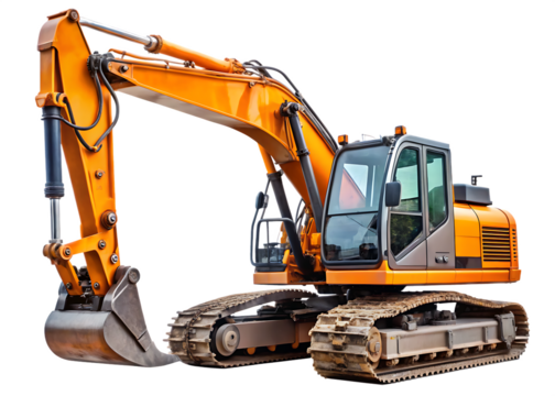 Excavator png heavy construction machinery excavation shoveling machine excavator transparent isolated on white background PNG