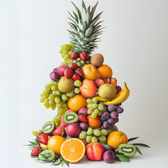 Vibrant Fruits in a Stunning Pyramid Formation. Created With AI