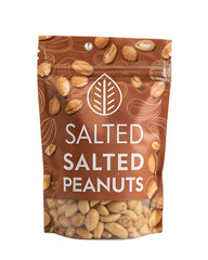 Salted Peanuts Pack on Transparent Background