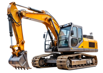 Excavator png heavy construction machinery excavation shoveling machine excavator transparent isolated on white background PNG