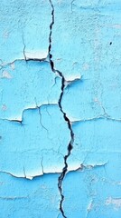 Obraz premium Cracked Blue Wall Texture: A Study in Decay and Time