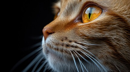 Close-up profile of a ginger cat