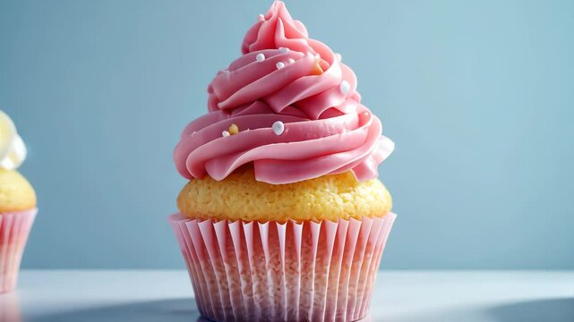 Colorful cupcake arrangement for dessert bakery decor design