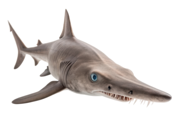 Hammerhead shark swimming in ocean waters showcasing unique features and natural behavior