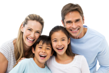 Joyful family moments captured with smiling faces and happy expressions in a friendly embrace