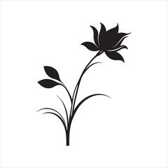 floral corner silhouette design